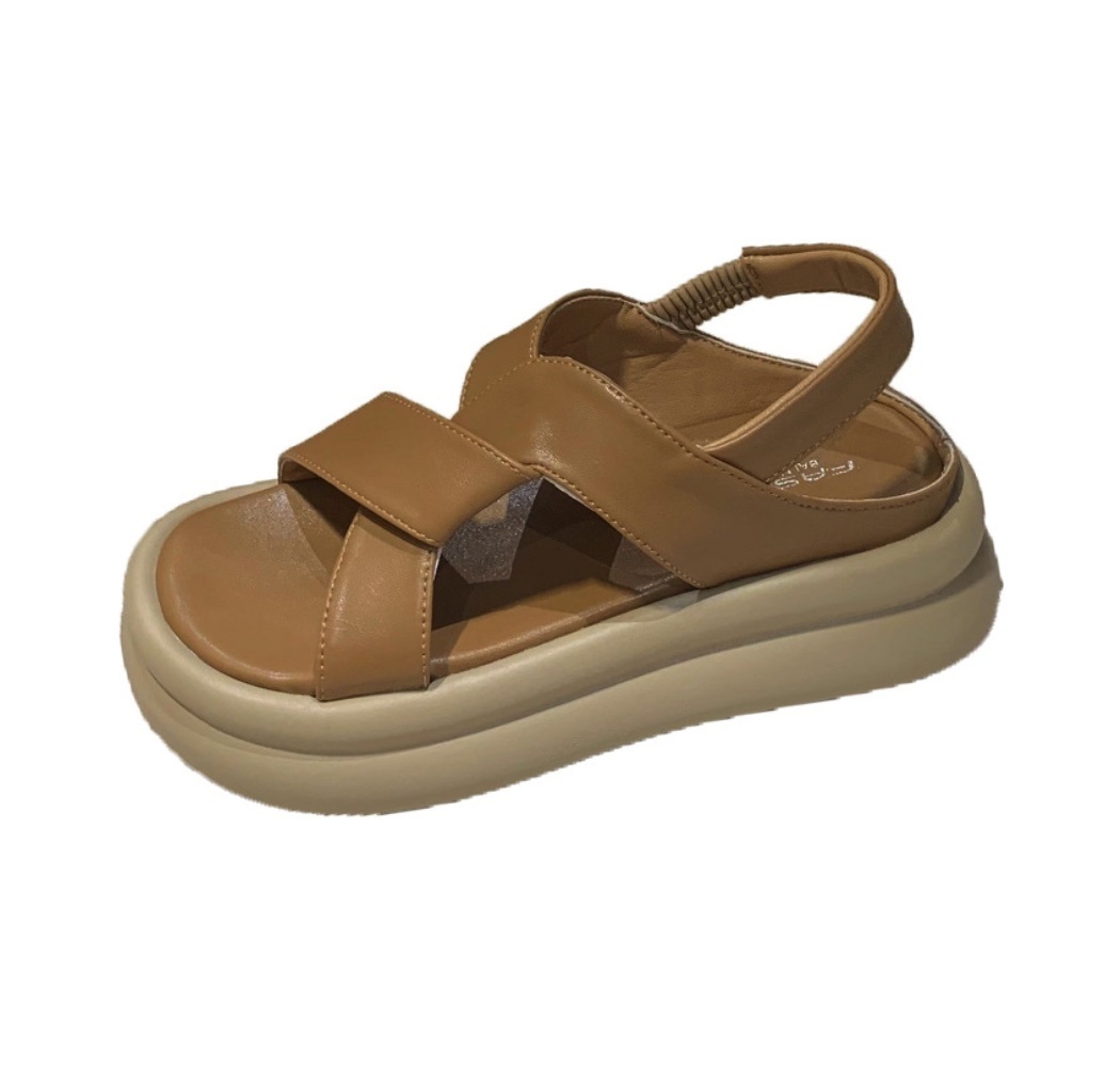 Hot style versatile thick-soled casual platform sandals (brown) (size 35-40) (contact customer service after placing the order to confirm the delivery size)
