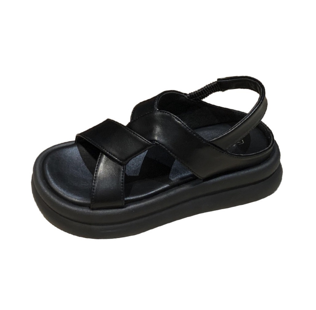 Hot style versatile thick-soled casual platform sandals (black) (size 35-40) (contact customer service after placing the order to confirm the delivery size)