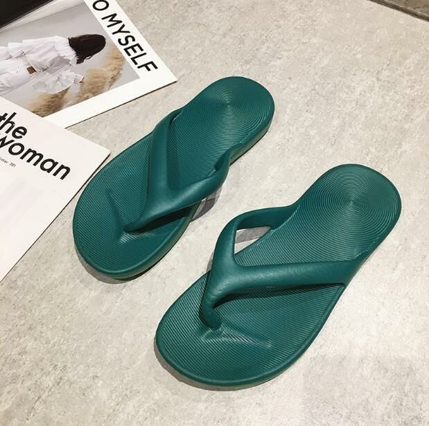 Hot style (dark green size 35-46) flip-flops, beach shoes, sandals (contact customer service after placing order to confirm delivery size)