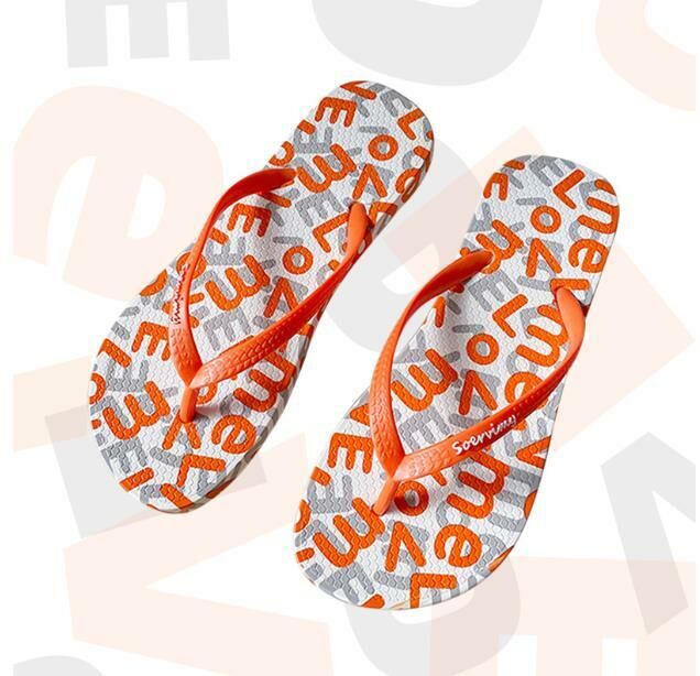 Hot style (orange size 33-40) flip-flops, beach shoes, flip-flops (contact customer service after placing order to confirm delivery size)
