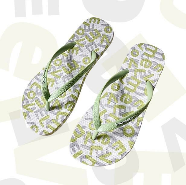 Hot style (green size 33-38) flip-flops, beach shoes, flip-flops (contact customer service after placing order to confirm delivery size)