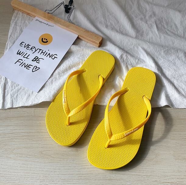Popular style (yellow size 33-40) women's flip-flops, flip-flops, sandals (contact customer service after placing the order to confirm the delivery size)