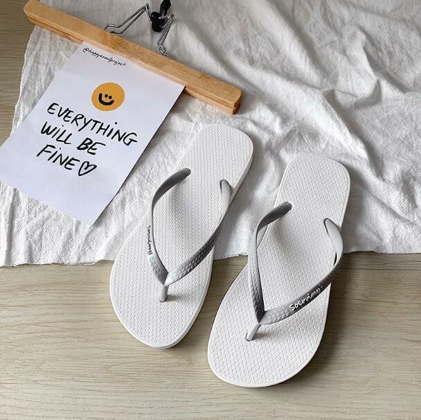 Popular style (white base with gray belt size 35-40) women's flip-flops flip-flops sandals (contact customer service after placing the order to confirm the delivery size)