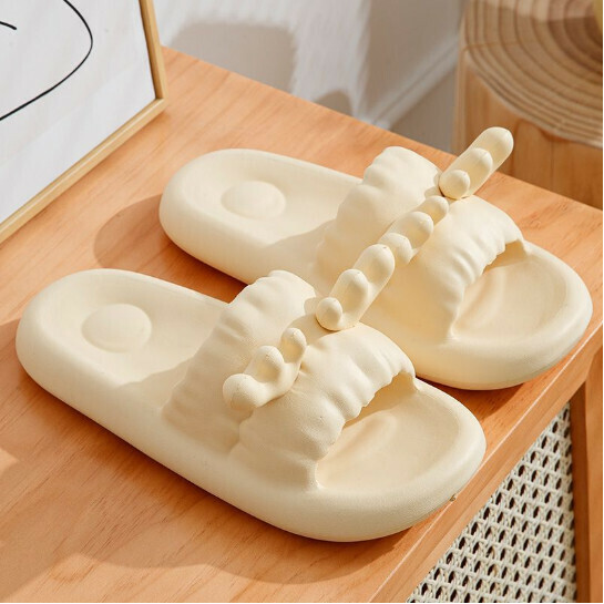 Popular cute antler slippers [light yellow] (size: 36-41) [please contact customer service to confirm the delivery size after placing the order]