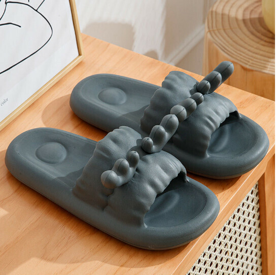 Popular cute antler slippers [dark gray] (size: 40-45) [please contact customer service to confirm the delivery size after placing the order]