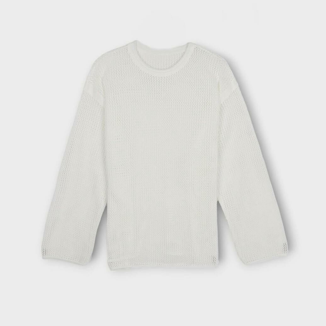 淨色網紋長袖衫 taptaptap-041T