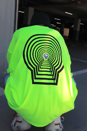 (韓國限時特價)骷髏點綴布寬鬆短袖上衣