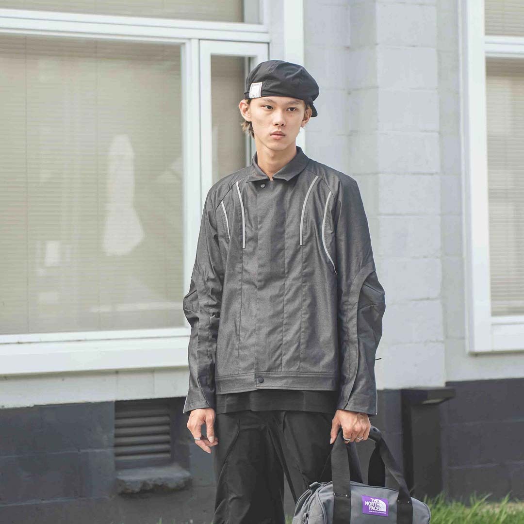 2024SS oqLiq pleated sleeves cropped jacket 外套 現貨 24SO01A