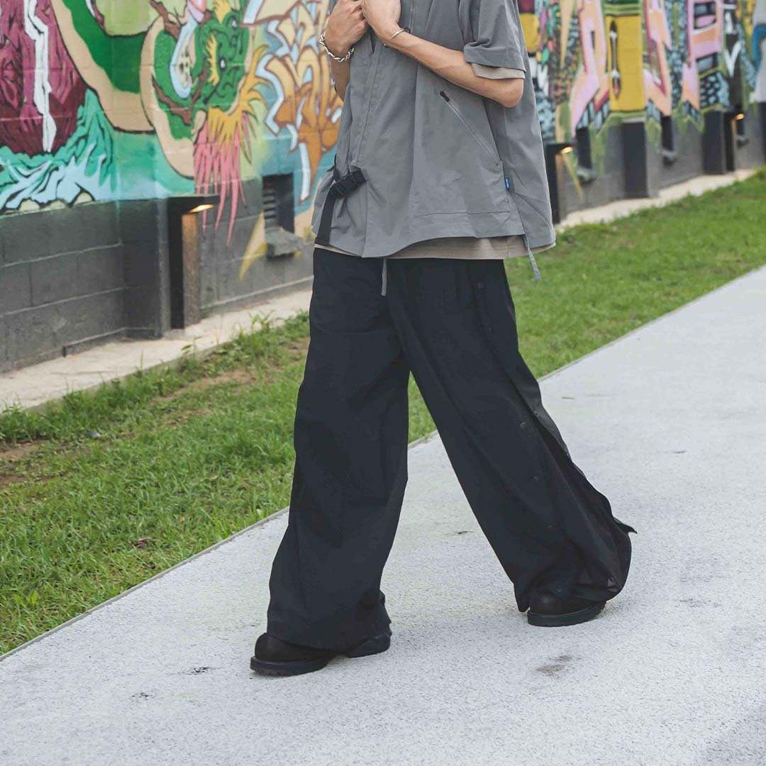 2024SS oqLiq TAI CHI LINE TEARAWAY PANTS 排扣 機能 長褲 現貨 24SP07a