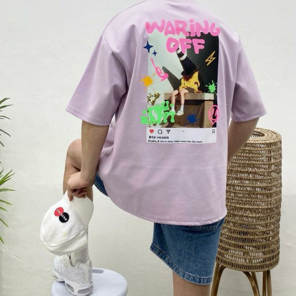 英文字圖案短袖Tee Double-B-005T