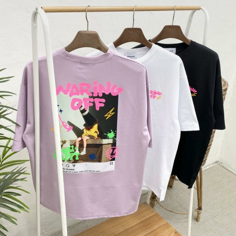 英文字圖案短袖Tee Double-B-005T