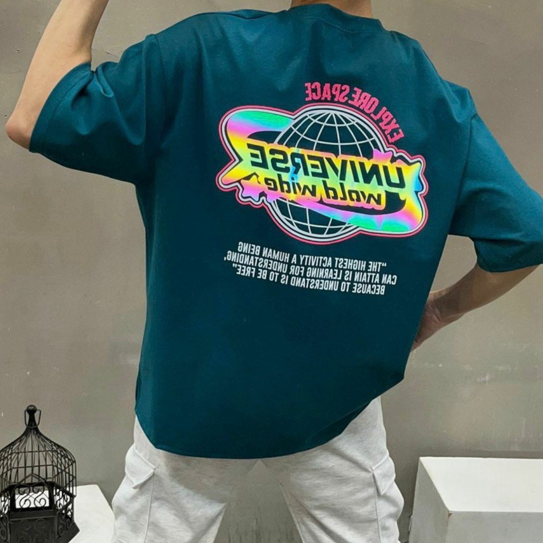 3M反光英文字圖案短袖Tee Double-B-007T