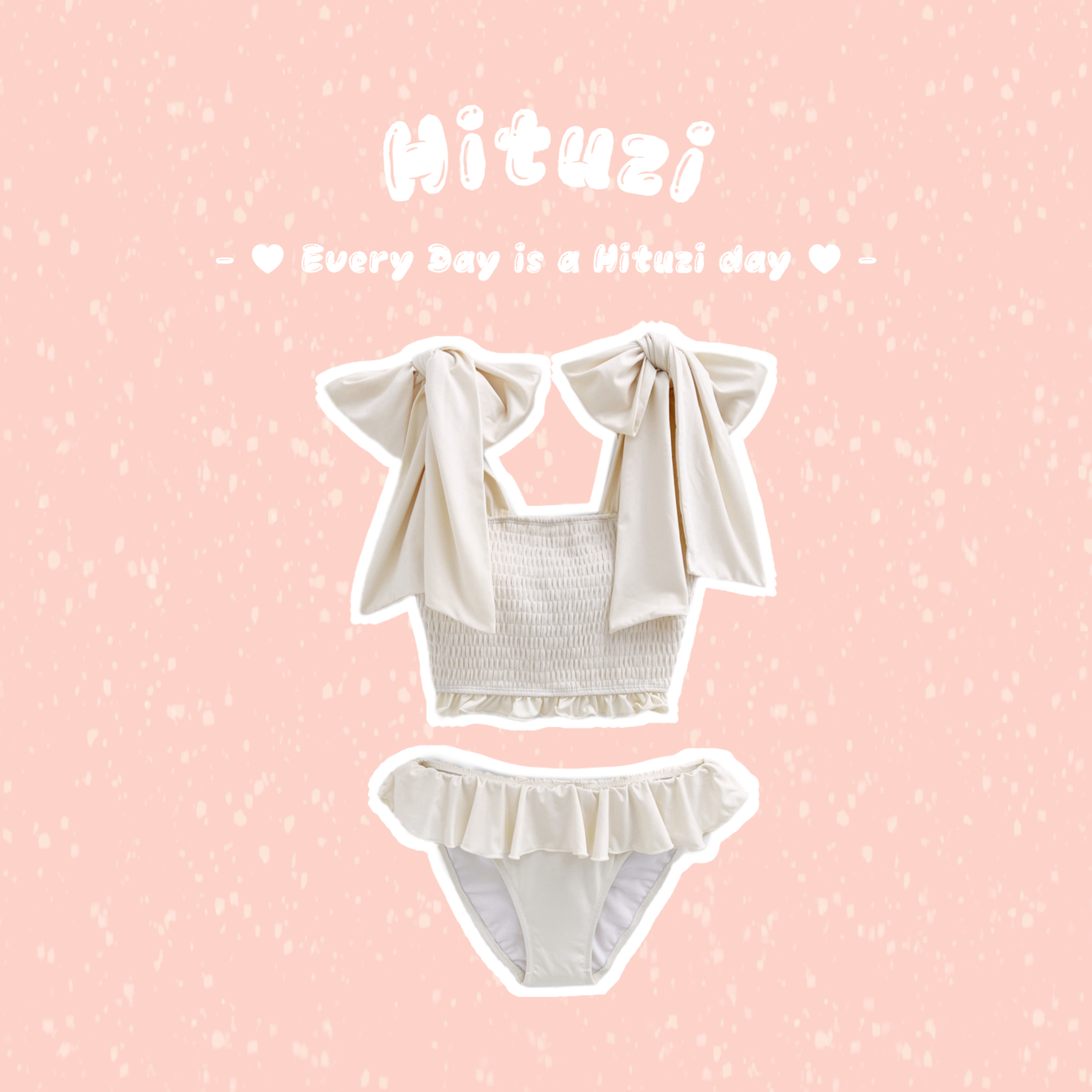 蝴蝶結荷葉滾邊泳裝