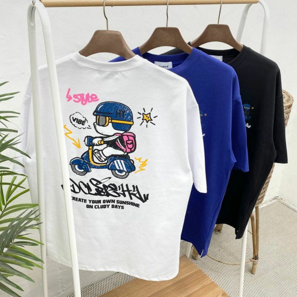 英文字圖案短袖Tee Double-B-008T