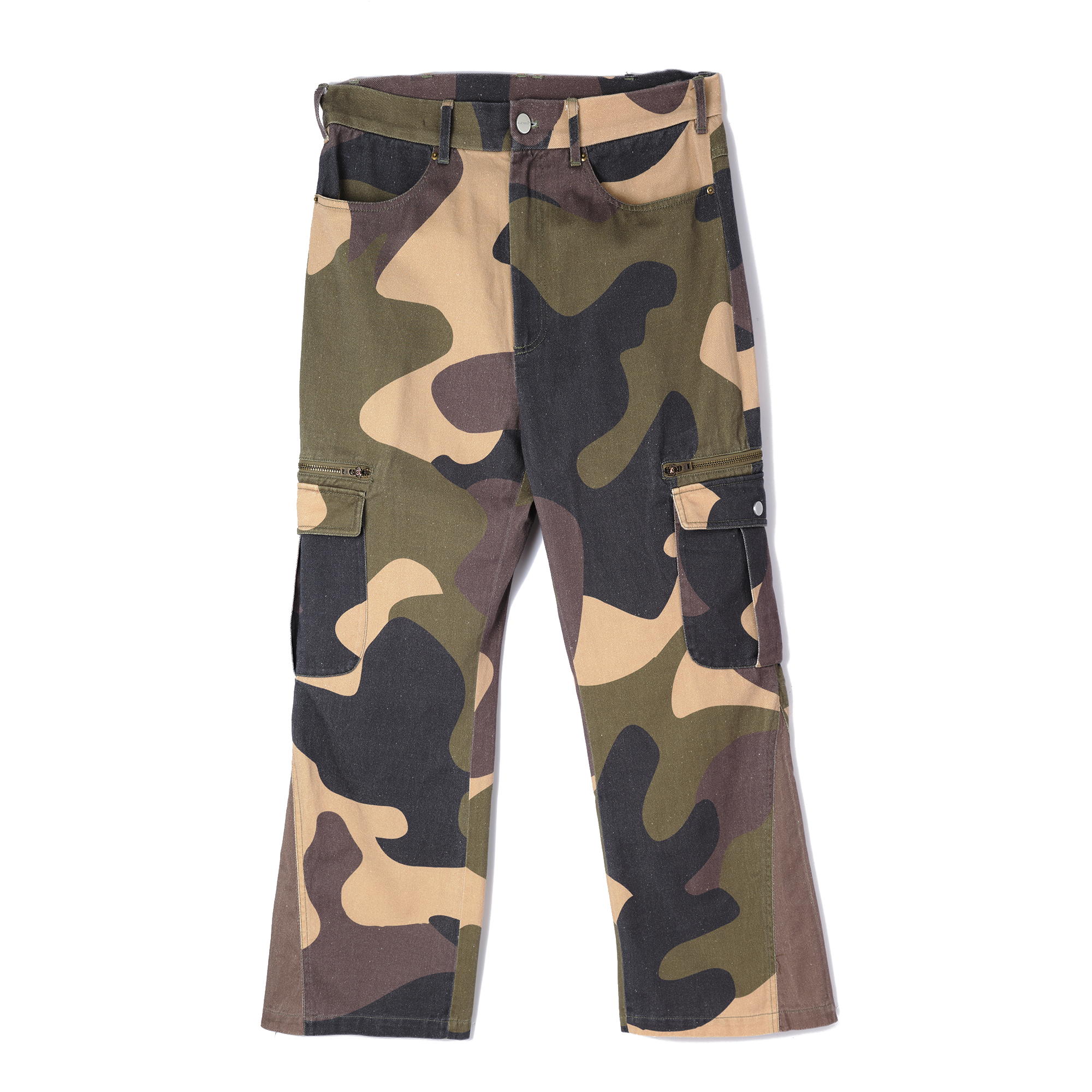 PLATEAU STUDIO / washed camo flared cargo - Washed camo
