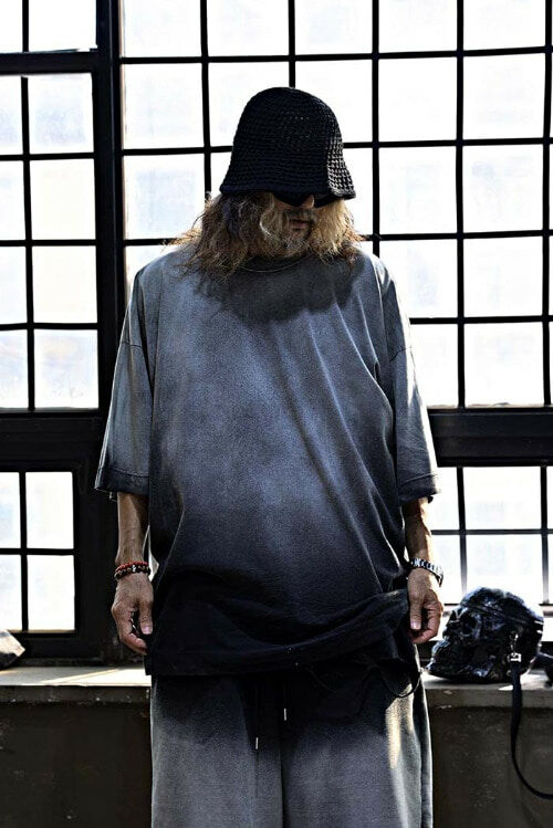 漸變水洗寬版短袖T恤