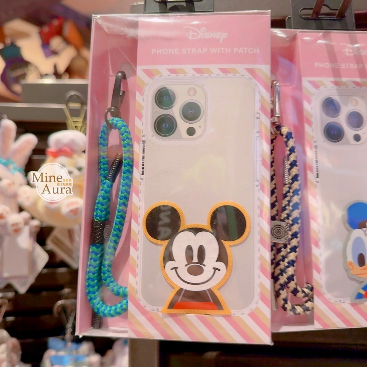 米奇 Mickey 大頭造型 手機貼片 + 掛繩 套組 -香港迪士尼樂園