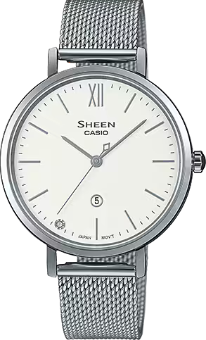 萬年鐘錶 - CASIO  Sheen 系列  經典簡約輕薄款藍寶石鏡面女錶 SHE-4539M-7A 錶徑34MM