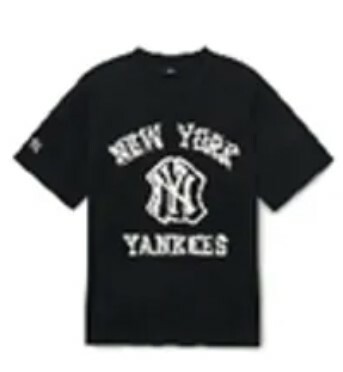 [S] MLB VARSITY OVERFIT NEW YORK YANKEES T-SHIRT,BLACK, 3ATSV0233-50BKS (SMLB398)