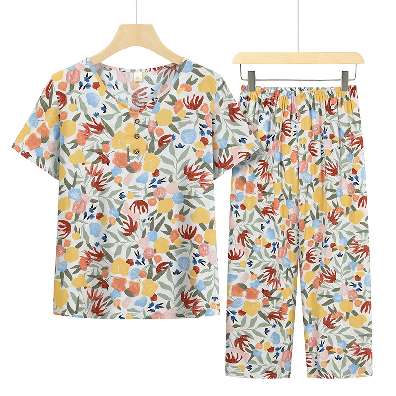 Seniors Short Sleeve Set (XL-4XL Rainbow Good Mood) [Please contact customer service to confirm the shipping size after placing an order]