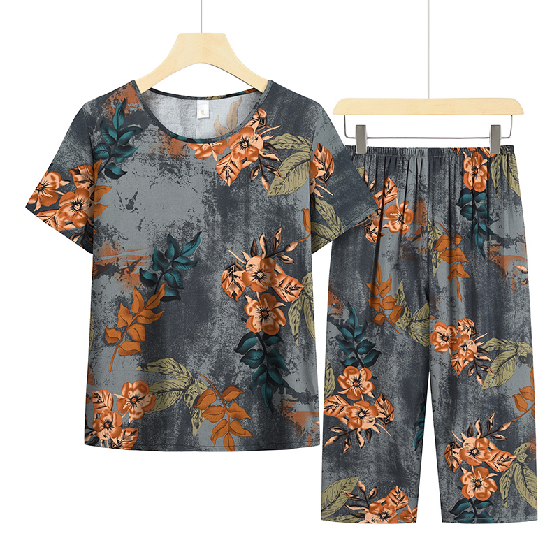 Seniors Short Sleeve Set (XL-4XL Dark Gray) [Please contact customer service to confirm the shipping size after placing an order]