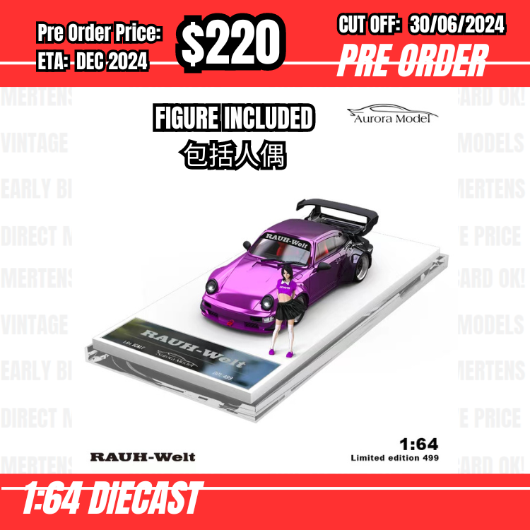 PO-$220 * Time Micro * 1:64 RWB964 Chrome Purple Black w/figure [OD26/06]