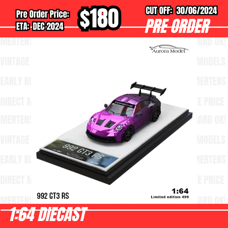 PO-$180 * Time Micro * 1:64 992 GT3 RS Chrome Purple Black [OD26/06]