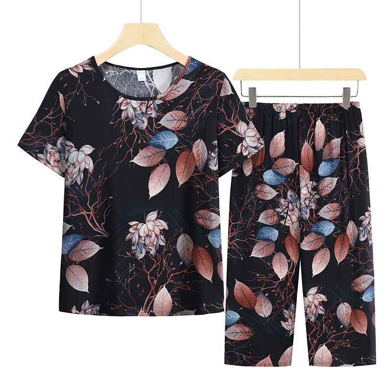 Seniors Short Sleeve Set (XL-4XL Black) [Please contact customer service to confirm the shipping size after placing an order]