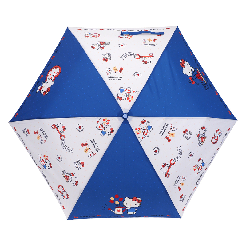 Hello Kitty 三節防風縮骨雨傘  鈦金屬色鋁桿 + 防風傘骨 + UV防護 9-8327-1