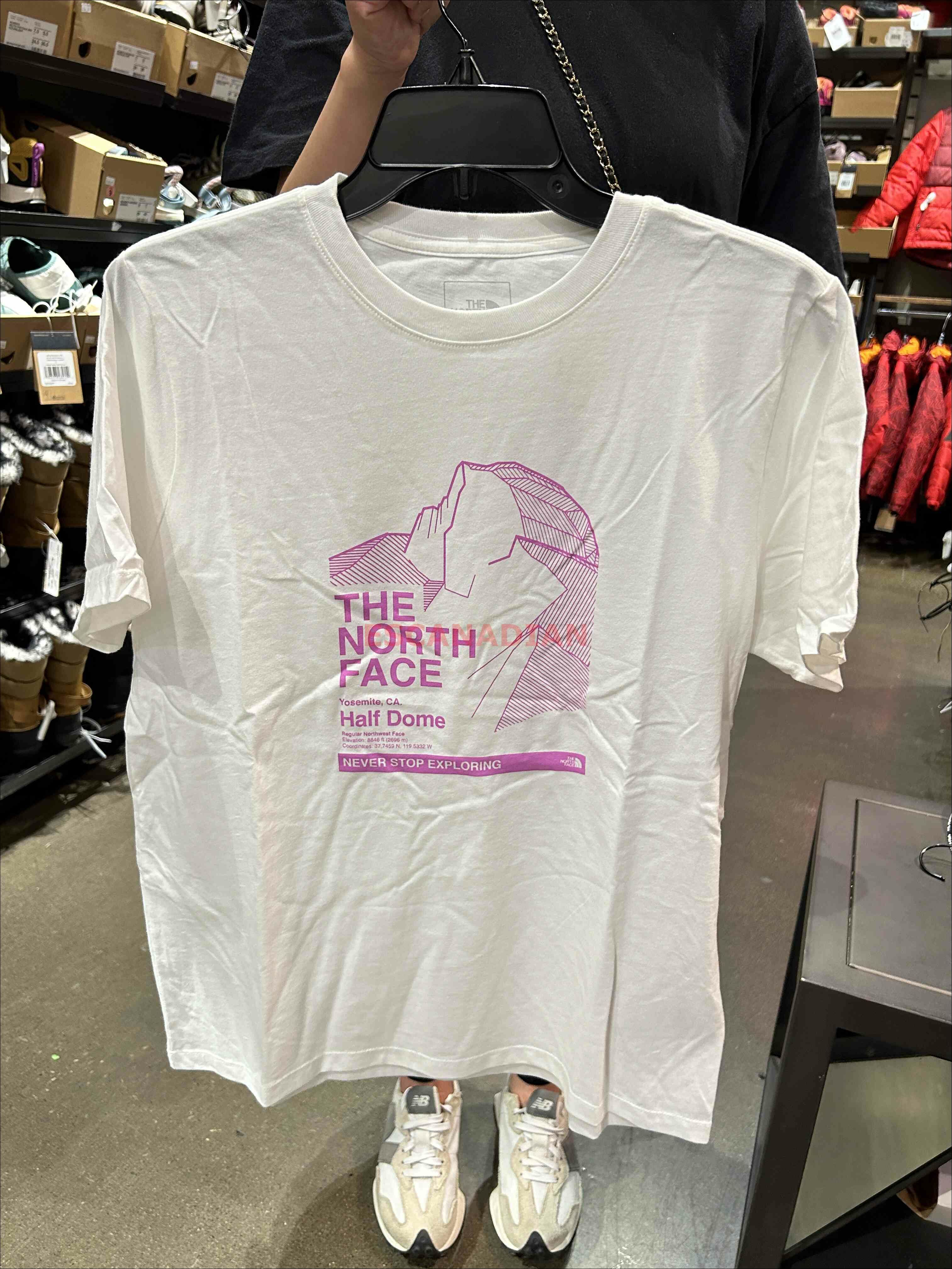 THE NORTH FACE 女大人 雙面圖案 山脈圖案 短TEE (前山脈後小LOGO)