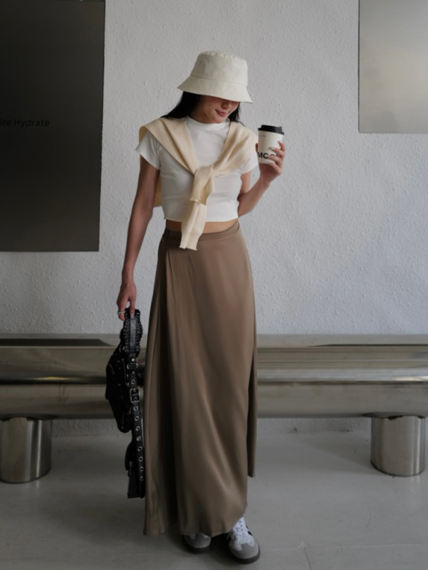 必帶優雅緞面長裙*3色