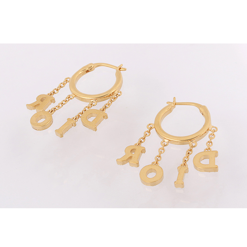 【CHRISTIAN DIOR】(R)evolution 系列垂墜標誌針式耳環(金色) E3230WOMCY_D03S