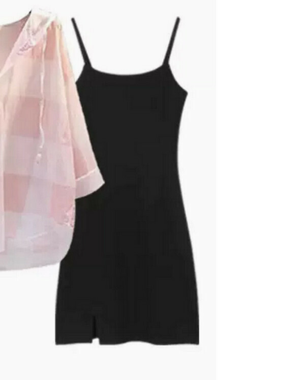 熱推吊帶連衣裙(黑色)(M-4XL碼) (下單後聯系客服確認尺碼) 