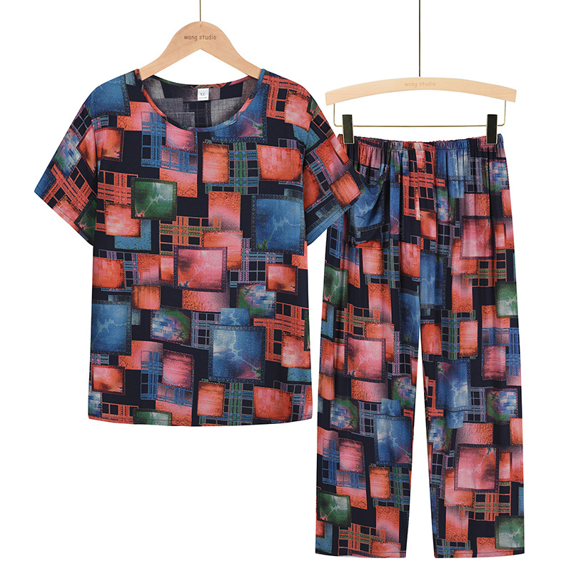 Seniors Short Sleeve Set (XL-3XL No. 9 Color) [Please contact customer service to confirm the shipping size after placing an order]