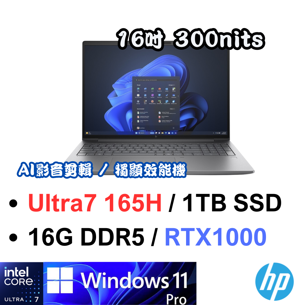 HP ZBook Power G11 16吋行動工作站 (A6HY9PA) Ultra 7 165H/16G/1TBSSD/RTX1000/W11P