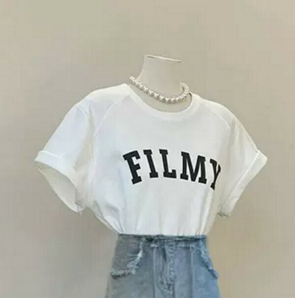 Women's Wear-Fashion & Versatile Printed Short Sleeve T-Shirt#Single Piece (White) (M-4XL) (Contact customer service to confirm size after placing an order) 