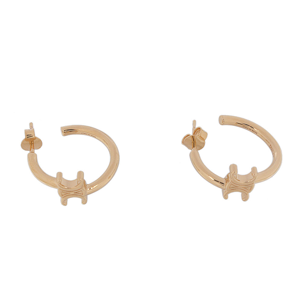 【CELINE】TRIOMPHE 不對稱圈形針式耳環