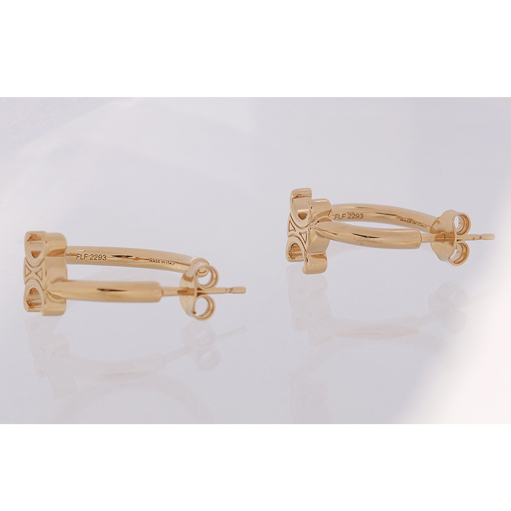 【CELINE】TRIOMPHE 不對稱圈形針式耳環(金色) 460RD6BRA.35OR