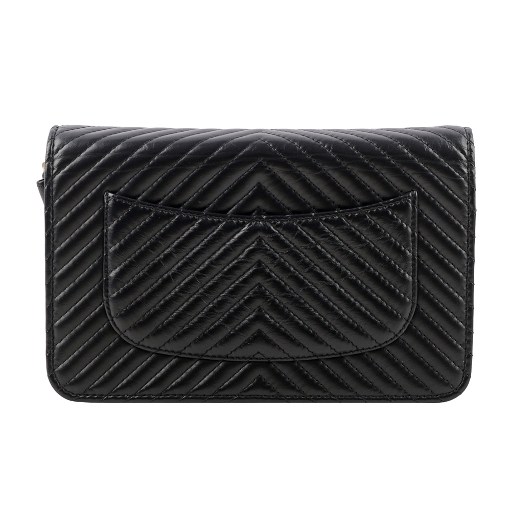 【CHANEL】金釦2.55 復古小牛皮WOC(黑色) CH14000122