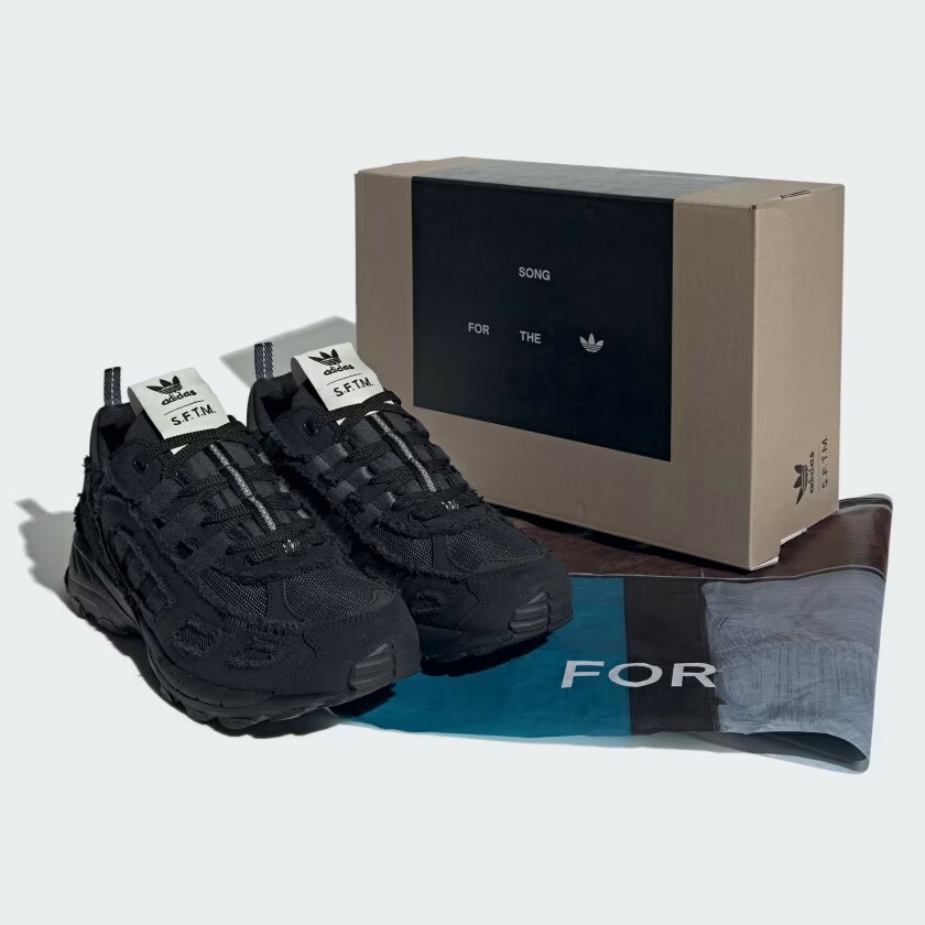 【adidas SHADOWTURF SFTM 聯名款經典復古老爹運動鞋 - 黑 】