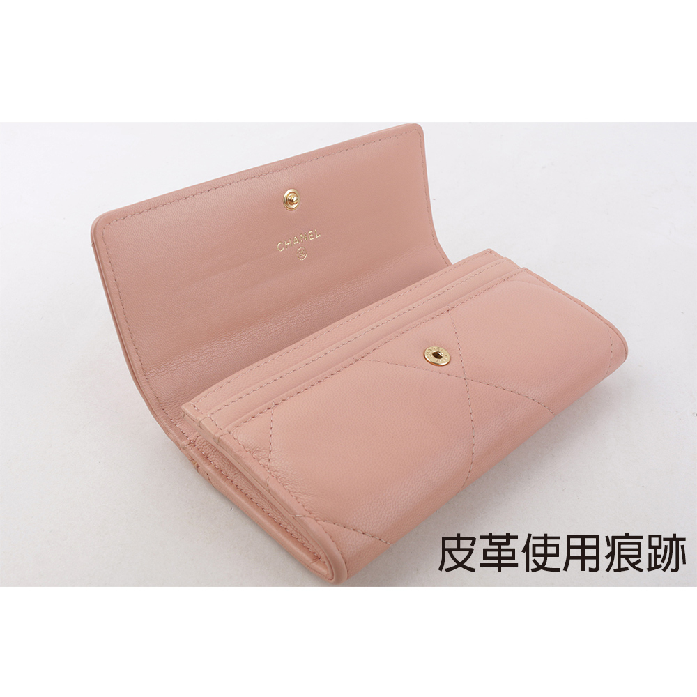 【CHANEL】Chanel 19系列口蓋中夾(粉色) CH22000028