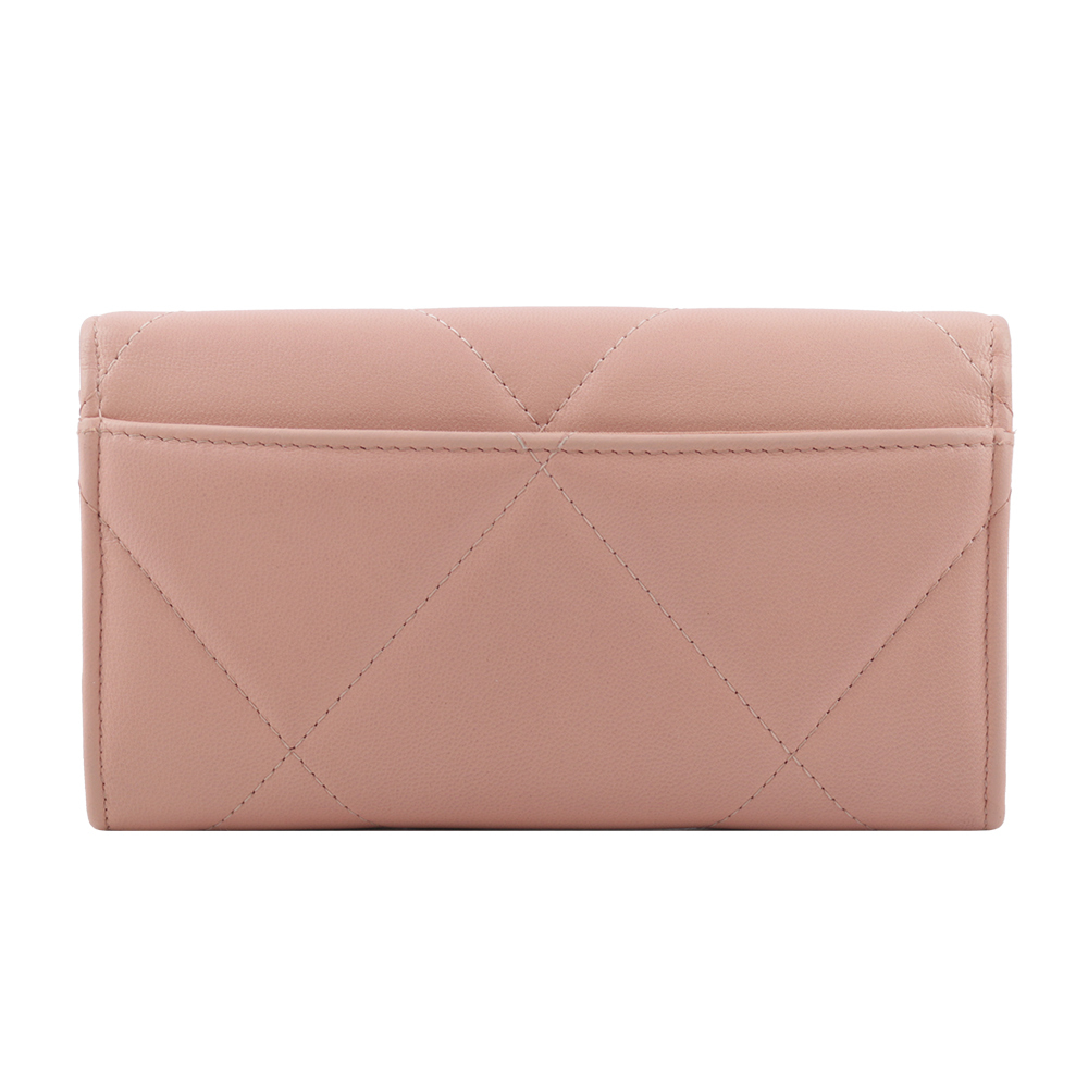 【CHANEL】Chanel 19系列口蓋中夾(粉色) CH22000028