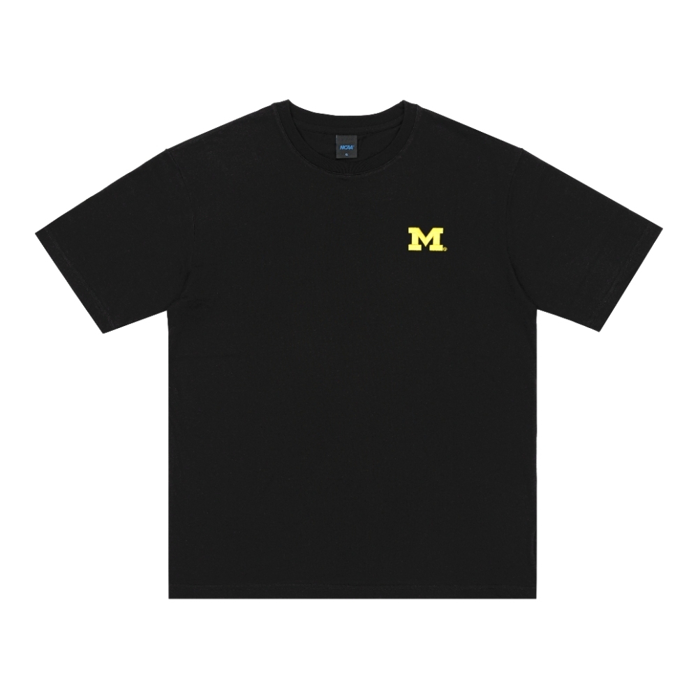 【NCAA】密西根大學 Michigan 中性LOGO圓領T-黑