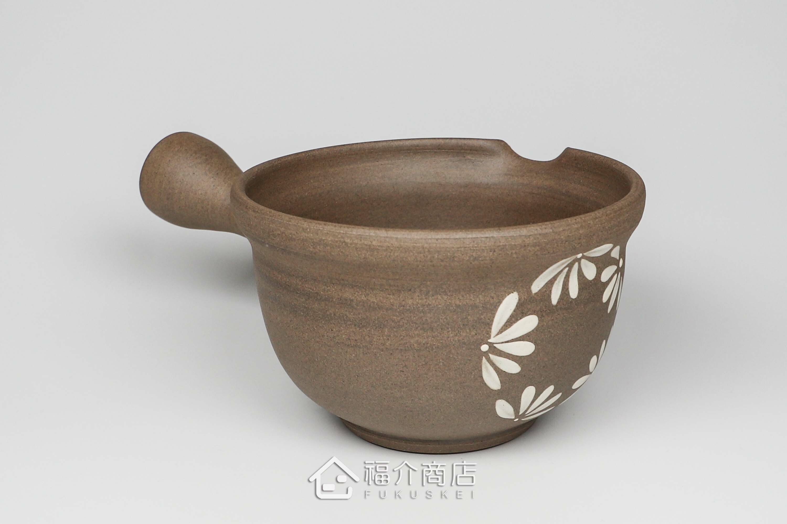 泡茶時將茶水分別倒入杯子的花造型日本陶瓷材質分茶壺