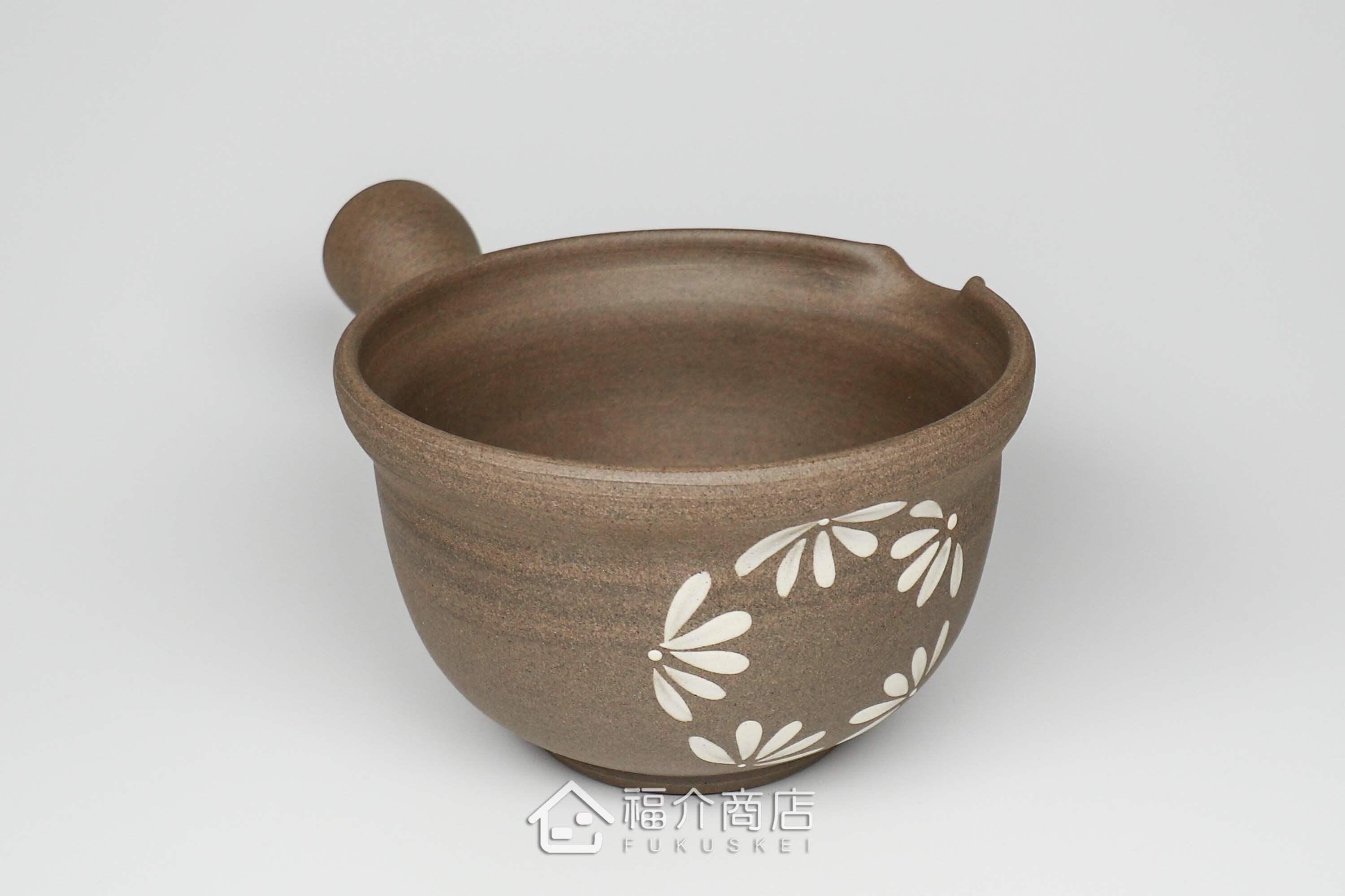 泡茶時將茶水分別倒入杯子的花造型日本陶瓷材質分茶壺