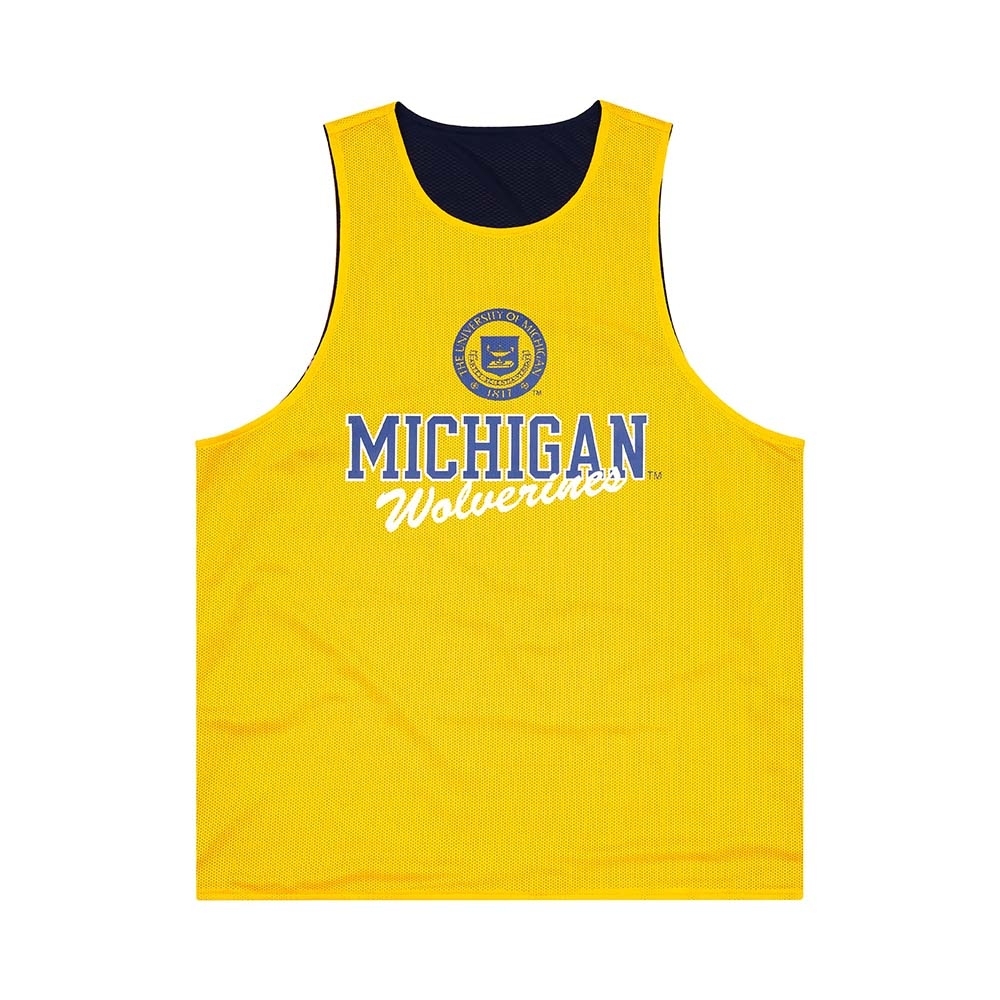 【NCAA】密西根大學 Michigan 中性雙面穿球衣背心-深黃
