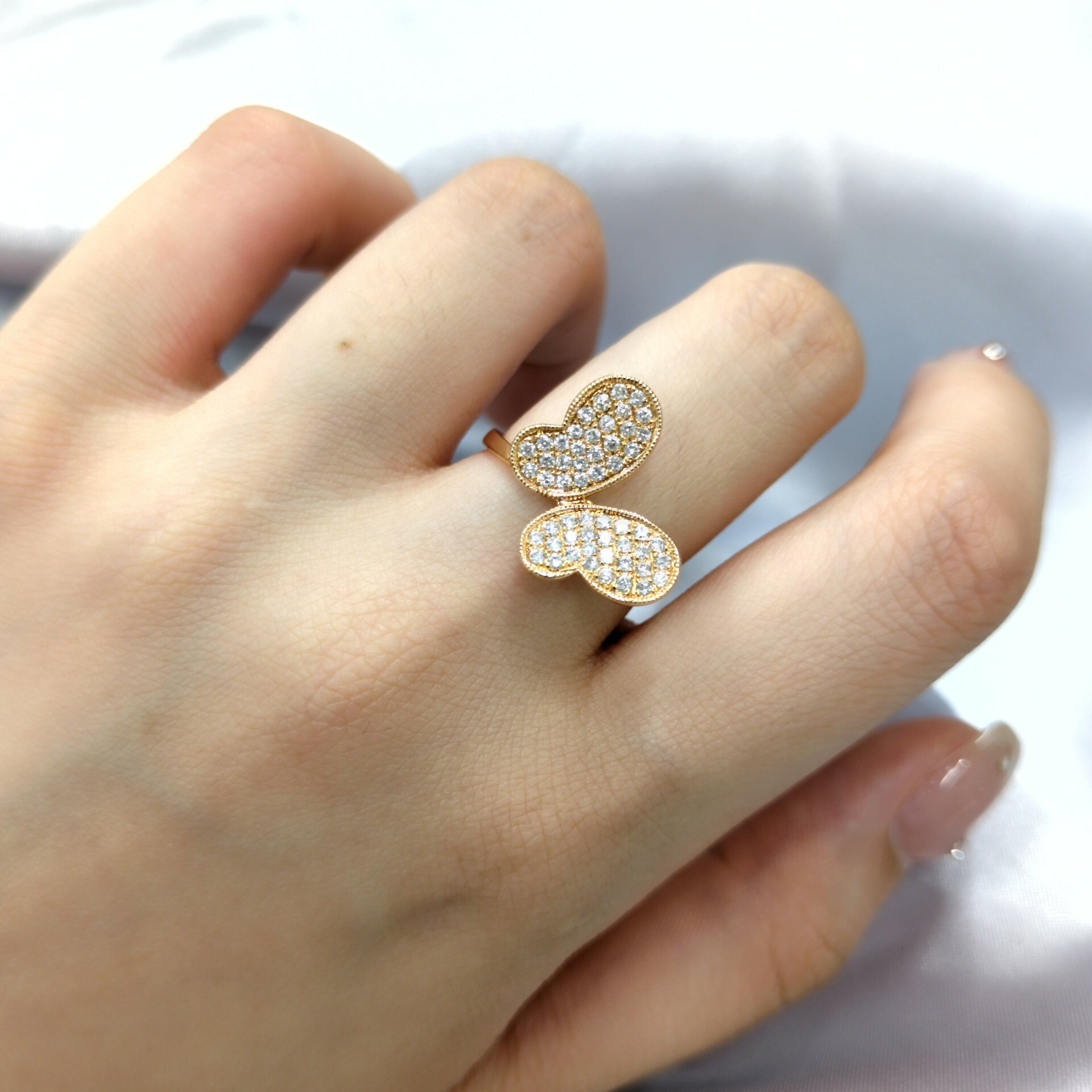 18K Rose Gold 032ct Diamond Ring