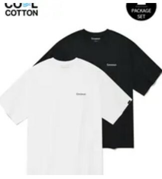 [S] COVERNAT COOL COTTON 2-PACK T-SHIRT,BLACK/WHITE, CO2402STE1BK (SCN59)