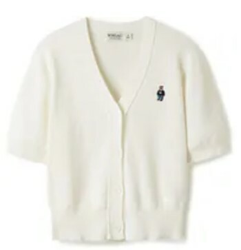 [S] WHO.A.U STEVE BOUCLE V-NECK CARDIGAN [LADIES],IVORY, WHCKE2511F-39-IVORY (SWAU347)