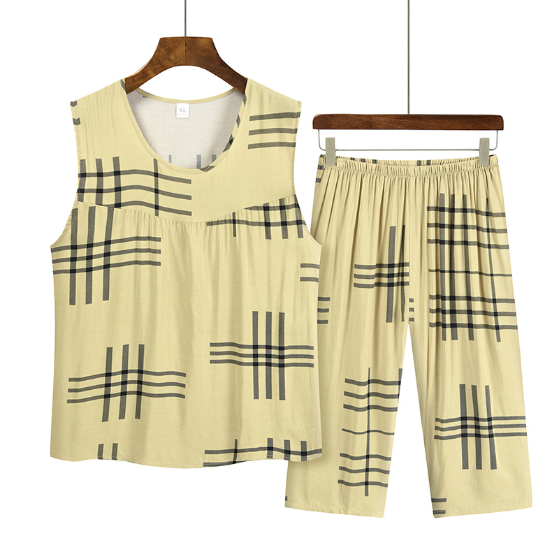 Sleeveless vest set for the elderly (XL-3XL size 8 color) [Please contact customer service to confirm the shipping size after placing an order]